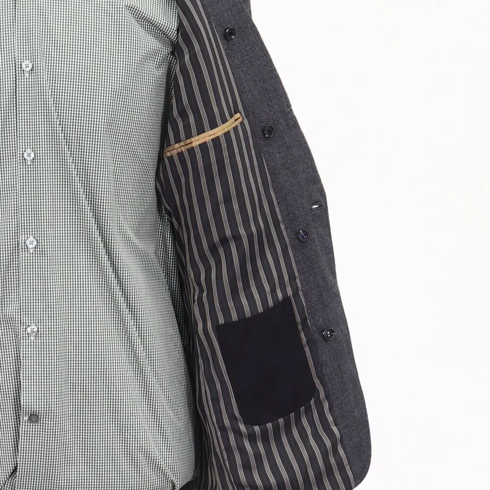 Stafford 42R Gray Solid 3-Button Sport Coat Blazer Jacket T184
